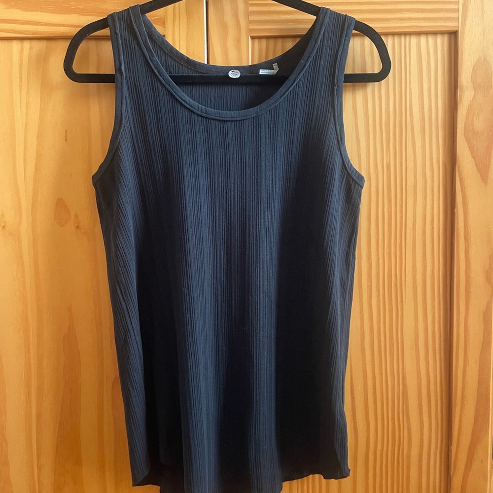 Margaret O’Leary Black Ribbed Muscle Tank Top - Sz Medium